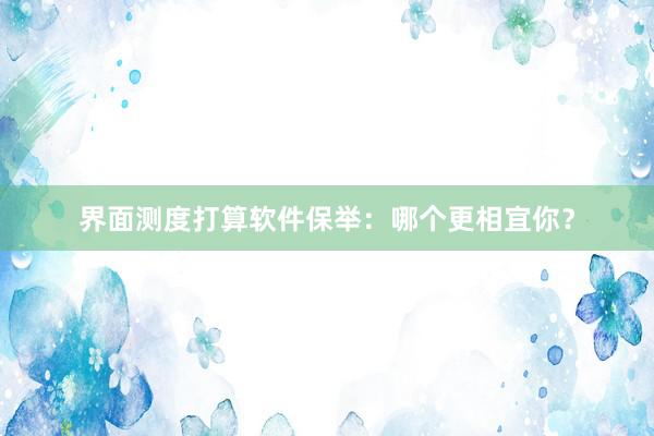 界面测度打算软件保举：哪个更相宜你？